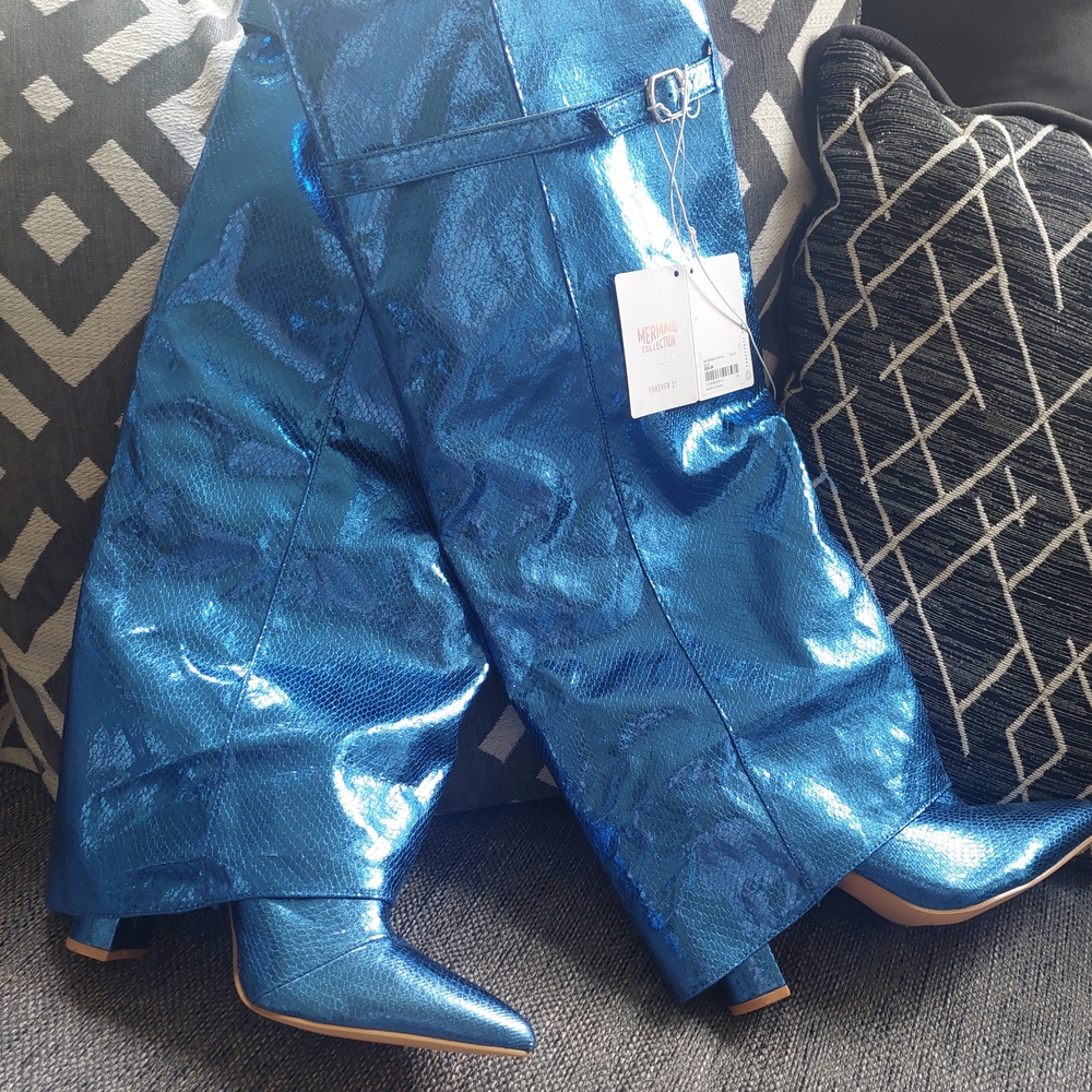 Forever 21 Blue Over the Knee Boots